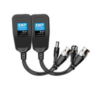 TFAOYS Efficient Passive Video Baluns Power Transceiver for Surveillances Camera Using Cat5e / Cat6 Cable to BNC Connectors Passive Transceiver