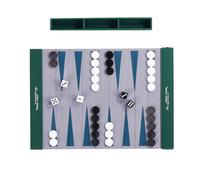 TFAOYS Foldable Rolls Up PU Leather Backgammon Board Game Mat with Acrylic Piece Ideal for Picnics Parties and Gifts Board with Acrylic Piece