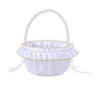 TFAOYS Multipurpose Decorative Wedding Accessory Basket with Grip Designs Suitable for Small Hands Polyester Flower Basket