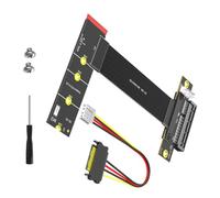 TFAOYS NVMe Adapter Ribbon Cable Assembly for Desktop Expansion, PCIe PCB Extension with Power Cable Included Inside