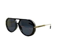 TFAOYS Retro Pattern Print Double Bridge Sun Glasses with Round Frame Gradient Lenses for Women Daily Commute Outdoor Activity Double Bridge Sun Glasses