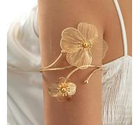 TFAOYS Stylish Open Flower Butterfly Bangle in Multiple Colors Open Cuff Wrist Adornment for Party and Work Wear Geometric Floral Wrist Jewelry