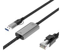 TFAOYS Universally USB and Type C to 2.5Ghz Ethernet Tool for Laptop Computer and Modern Electronics USB C to Ethernet Link Adapter