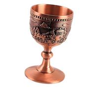 TFAOYS Zincs Alloy High Foot Liquor Cup Traditional Russian Pattern White Wine Goblet for Whiskeys and Cocktails Strong Metal Wine Glass