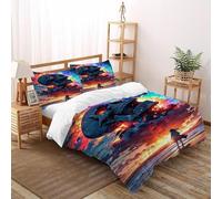 TFBHBNSk Giant Skull Beach Bedding Set 3 Pieces Theme Bedspread Gothic Theme Duvet Cover Set Microfiber Quilt Cover Suitable for Family,couple,children with Pillow Super King(260x220cm)