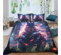 TFBHBNSk Horse Forest_1 Bedding Set Theme Bedspread Animal Themes Wildlife Duvet Cover Set Microfiber Comforter Cover Universal for All Seasons with Pillowcase King(220x240cm)