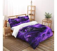 TFBHBNSk Horse Purple Flame Bedding Set 3D Design Animal Themes Wildlife Duvet Cover Set 3 Pieces Microfiber Quilt Cover Suitable for Family,couple,children with Pillowcase Super King(260x220cm)