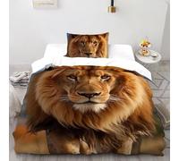 TFBHBNSk Wild Tigers Duvet Cover 3D Printed Jungle Wildlife for Teens And Adults 2 Pcs Soft Comforter Cover with 1 Pillowcases with Zipper Closure Single（135x200cm）