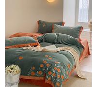 TFBHL 4 piece flannel bedding set, include bed sheet, duvet cover and 2 pillowcases,for sleeping naked,Birthday Color : A, Size : 180cm(4 pcs)