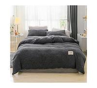 TFBHL Bed sheet set Blue Winter Quilt Cover Soft Warm Lamb Cashmere Duvet Cover Solid Color Fleece Pillowcase Bedding Cover bed linings (Color : 06, Size : Set 3pcs 150x200cm)