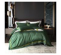 TFBHL Bed sheet set Pure Color Home Hotel Duvet Cover Flat Bed Sheet Pillowcases 600TC Cotton Sateen Embroidered Lines Queen King=Size 4Pcs Bedding Set bed linings