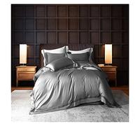 TFBHL Bed sheet set Pure Color Home Hotel Duvet Cover Flat Bed Sheet Pillowcases 600TC Cotton Sateen Embroidered Lines Queen King=Size 4Pcs Bedding Set bed linings