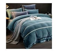 TFBHL Bed sheet set Winter Brocade Velvet Duvet Cover Set 4-piece Thickened Coral Milk Velvet Bed Sheet Quilt Cover Flannel Double-sided Velvet Bedding Set bed linings