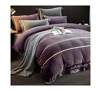 TFBHL Bed sheet set Winter Brocade Velvet Duvet Cover Set 4-piece Thickened Coral Milk Velvet Bed Sheet Quilt Cover Flannel Double-sided Velvet Bedding Set bed linings