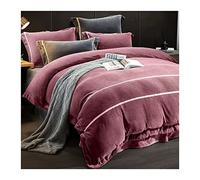 TFBHL Bed sheet set Winter Brocade Velvet Duvet Cover Set 4-piece Thickened Coral Milk Velvet Bed Sheet Quilt Cover Flannel Double-sided Velvet Bedding Set bed linings