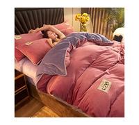 TFBHL Bed sheet set Winter Velvet Duvet Cover Side Coral Fleece Quilt Cover Short Duvet Cover Not Including Pillowcase bed linings (Color : E, Size : 1pc 150x200cm)