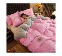 TFBHL Bed sheet set Winter Velvet Duvet Cover Side Coral Fleece Quilt Cover Short Duvet Cover Not Including Pillowcase bed linings (Color : K, Size : 1pc 180x220cm)
