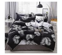 TFBHL Duvet Cover Set 3/4Pcs Palm Leaf Print Bedding Set with Pillowcase and Bed Sheet Soft Microfiber Duvet Cover Sets with Zipper Closure for 1.2m/1.5m/1.8m/2.0m/2.2m Bed Duvet Cover