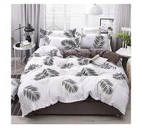 TFBHL Duvet Cover Set 3/4Pcs Palm Leaf Print Bedding Set with Pillowcase and Bed Sheet Soft Microfiber Duvet Cover Sets with Zipper Closure for 1.2m/1.5m/1.8m/2.0m/2.2m Bed Duvet Cover