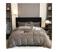 TFBHL Duvet Cover Set 4-piece Set of Milk Velvet Bed Winter Thickened Double-sided Coral Fleece Plus Quilt Cover Bedding Set Duvet Cover Full (Color : D, Size : 1.8m bed sheet -200x230cm)