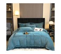 TFBHL Duvet Cover Set 4-piece Set of Milk Velvet Bed Winter Thickened Double-sided Coral Fleece Plus Quilt Cover Bedding Set Duvet Cover (Color : B, Size : 2.0m bed sheet -220x240cm)