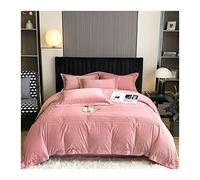 TFBHL Duvet Cover Set 4-piece Set of Milk Velvet Bed Winter Thickened Double-sided Coral Fleece Plus Quilt Cover Bedding Set Duvet Cover Full (Color : E, Size : 2.0m bed sheet -220x240cm)