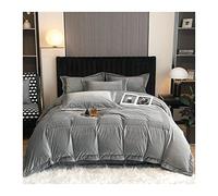 TFBHL Duvet Cover Set 4-piece Set of Milk Velvet Bed Winter Thickened Double-sided Coral Fleece Plus Quilt Cover Bedding Set Duvet Cover (Color : G, Size : 1.8m bed sheet -200x230cm)