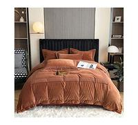 TFBHL Duvet Cover Set 4-piece Set of Milk Velvet Bed Winter Thickened Double-sided Coral Fleece Plus Quilt Cover Bedding Set Duvet Cover (Color : C, Size : 1.8m bed sheet -200x230cm)