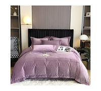 TFBHL Duvet Cover Set 4-piece Set of Milk Velvet Bed Winter Thickened Double-sided Coral Fleece Plus Quilt Cover Bedding Set Duvet Cover Full (Color : F, Size : 1.8m bed sheet -200x230cm)