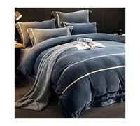 TFBHL Duvet Cover Set Winter Brocade Velvet Duvet Cover Set 4-piece Thickened Coral Milk Velvet Bed Sheet Quilt Cover Flannel Double-sided Velvet Bedding Set Duvet Cover