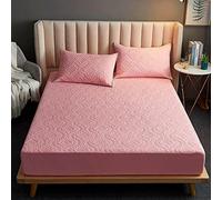 TFBHL Quilted Waterproof Fitted Sheet With Elastic Queen Mattress Protector Solid Color Bed Cover(No Pillowcase) (Color : D, Size : 2 pillowcase 48x74cm)