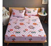 TFBHL Quilted Waterproof Fitted Sheet With Elastic Queen Mattress Protector Solid Color Bed Cover(No Pillowcase) (Color : B, Size : 200x220x30cm)