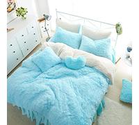 TFBHL Solid Color Warm Bedding Set 4 6pcs Soft Duvet Cover Set Pillowcase bedskirt Duvet Cover Quilt Cover,1,Queen sizeA 4pcs (1 Queen sizeA 6pcs)