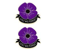TFCRDX 2Pcs purple Poppy Pin Memorial Day GiftsPoppy Brooch Pin Remembrance Day Veterans Day poppy Badges