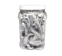 TFD Supplies Wholesale Bulk Earbuds Headphones 50 Pack in Storage Tub - White/Gray