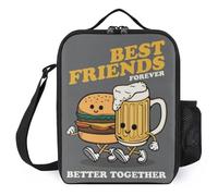 TFDGDGH Best Friends Forever Sac Isotherme A Repas Printed Lunch Bag Vintage Large Format Insulated Bag Insulation Lunch Box Bag