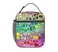 TFDGDGH BFDI Inanimate Insanity Rainbow Insulated Lunch Bag Battle for Dream Island Food Container Reusable Thermal Cooler Lunch Box