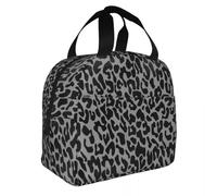 TFDGDGH Black Leopard Insulated Lunch Bag Cooler Bag Reusable Cheetah Animal Large Tote Lunch Box Food Bag Beach Travel