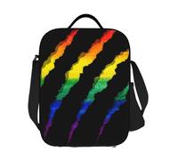 TFDGDGH Custom LGBT Ripped and Shredded Insulated Lunch Bag for Women GLBT Gay Pride Cooler Thermal Lunch Tote Beach Camping Travel