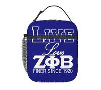 TFDGDGH Custom Portable Lunch Box Women Multifunction Zeta Phi Beta Greek Letter Cooler Thermal Food Insulated Lunch Bag Office Work