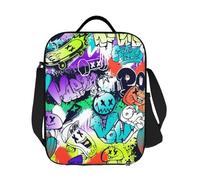 TFDGDGH Custom Street Graffiti Words and Cartoon Monsters Insulated Lunch Bag for Camping Travel Thermal Cooler Lunch Box Women Kids
