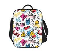 TFDGDGH Custom Vintage Street Wall Graffiti Art Pattern Insulated Lunch Bag for Work School Thermal Cooler Bento Box Women Kids