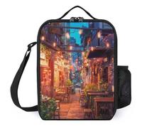 TFDGDGH Dining Street Bolsa Termica Porta Alimentos Printed French School Teacher Gifts Mini Cooler Bag Insulation Lunch Box Bag