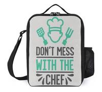 TFDGDGH Dont Mess with The Chef Lonchera Termica Printed Lunch Bag with Cooler Lunch Box Girl Insulation Lunch Box Bag