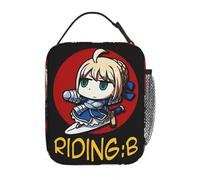 TFDGDGH Fate Stay Night Saber Rider Insulated Lunch Bags Leakproof Meal Container Cooler Bag Tote Lunch Box Office Picnic Men Women