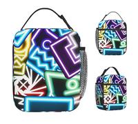 TFDGDGH Geometry Gaming Dashed Lunch Bag Kawaii Lunch Box for Girls Picnic Portable Insulated Cooler Bag Oxford Thermal Tote Handbags