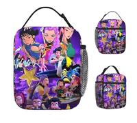 TFDGDGH Insulated Lunch Boxes Kpop Demons Huntrix Rumi Mira Joey Food Box Multifunction Cooler Thermal Lunch Box for Work