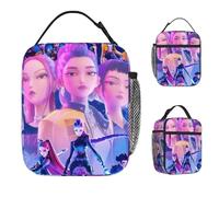 TFDGDGH Kpop Demons Huntrix Insulated Lunch Bags Rumi Mira Joey Food Bag Reusable Thermal Cooler Lunch Boxes for Picnic