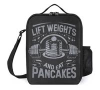 TFDGDGH Lift Weights and Eat Pancakes Lonchera Printed Lunch Bag with Cooler Lunch Boxes for Food Insulation Lunch Box Bag