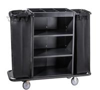 TFDRSEXVD Multifunctional Hotel Cart, Commercial Cleaning & Housekeeping Trolley with Large Capacity Bag and Wheels,Black,A